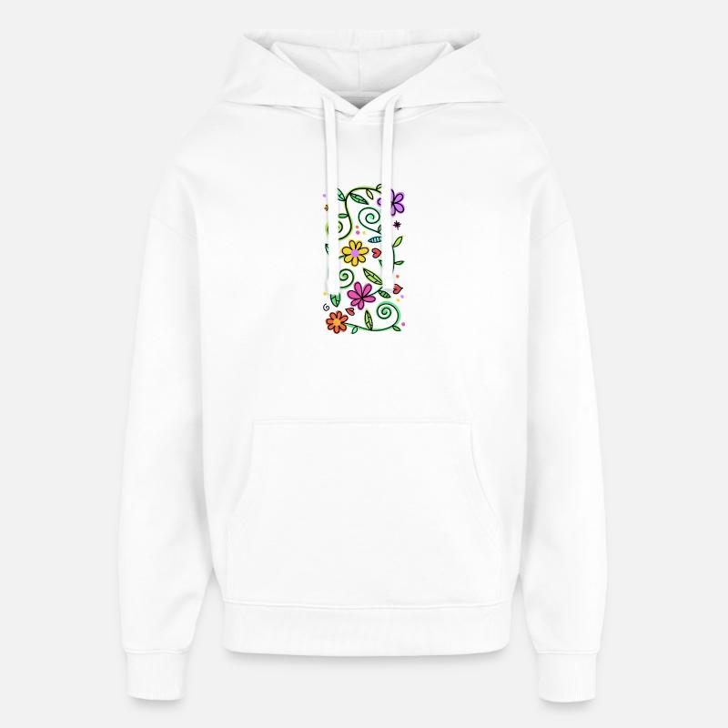 Dekorative Doodle-Gänseblümchen - Oversized Unisex Hoodie von Stanley/Stella - Weiß