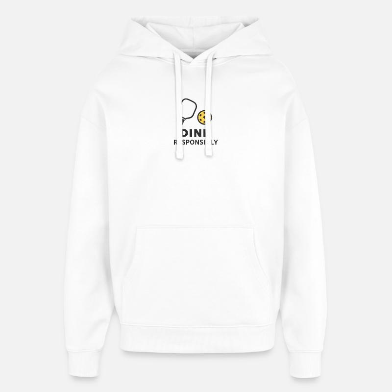 Funny Pickleball Shirt Dink Responsibly – Minimal  - Sweat à capuche unisexe Stanley/Stella Oversized - blanc