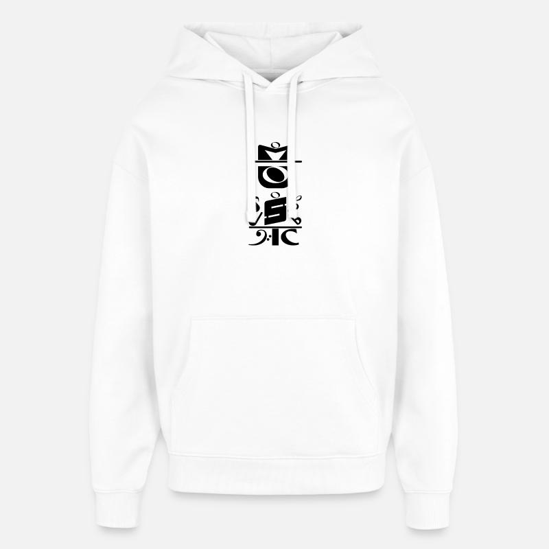 Musique et kanji - Sweat à capuche unisexe Stanley/Stella Oversized - blanc