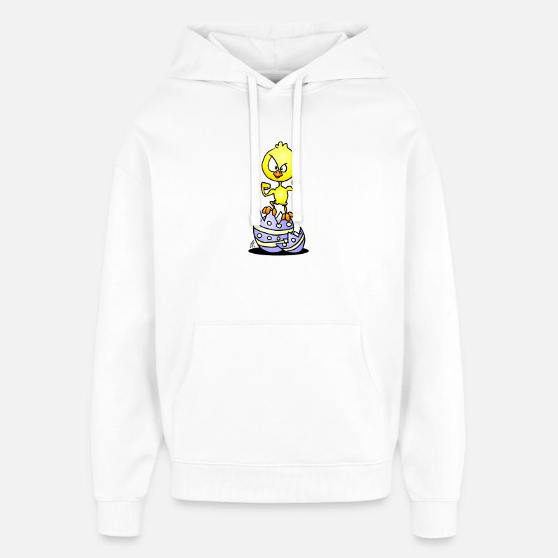 Poussin de Pâques - Sweat à capuche unisexe Stanley/Stella Oversized - blanc