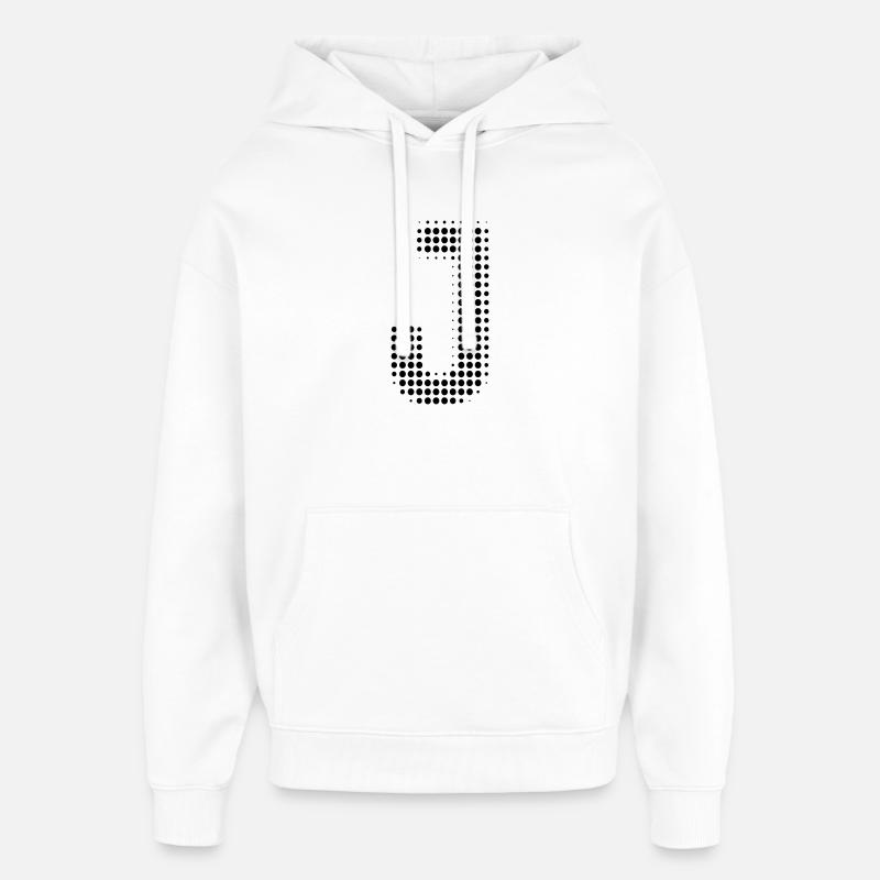 Grille de lettres J - Sweat à capuche unisexe Stanley/Stella Oversized - blanc