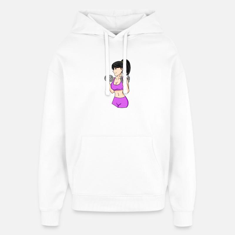 Filles avec haltères - Sweat à capuche unisexe Stanley/Stella Oversized - blanc