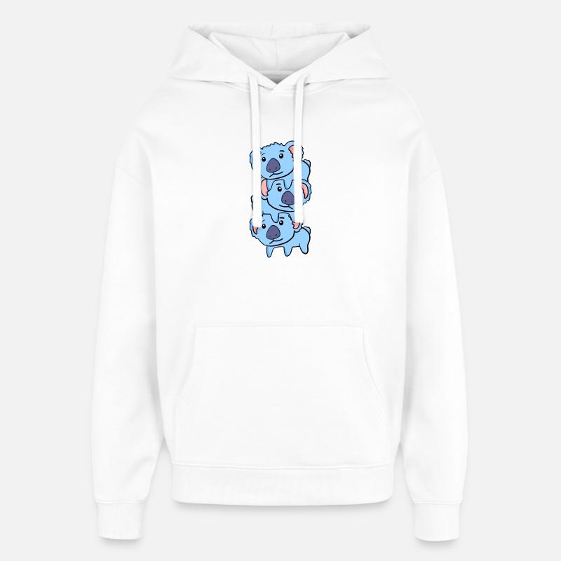 Koalas mignons - Sweat à capuche unisexe Stanley/Stella Oversized - blanc