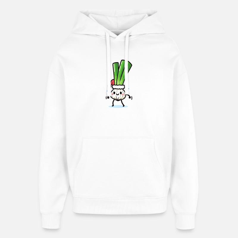 Saint-Nicolas mignon oignon de printemps - Sweat à capuche unisexe Stanley/Stella Oversized - blanc