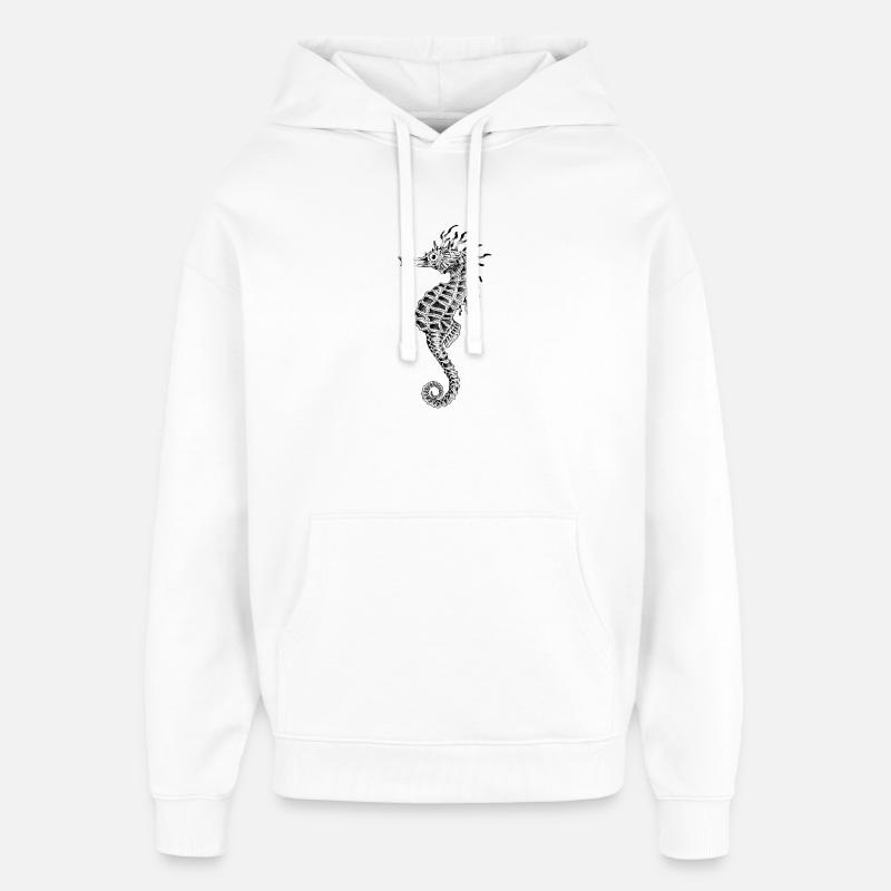 Hippocampe - Sweat à capuche unisexe Stanley/Stella Oversized - blanc