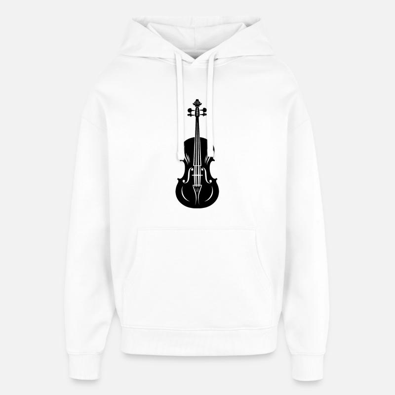 Violon graphique - Sweat à capuche unisexe Stanley/Stella Oversized - blanc