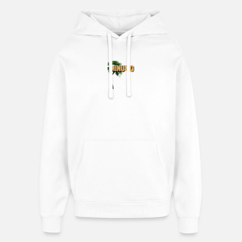 Palmier tropical avec inscription Minusio - Sweat à capuche unisexe Stanley/Stella Oversized - blanc
