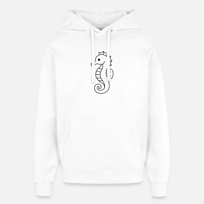 Hippocampe - Sweat à capuche unisexe Stanley/Stella Oversized - blanc