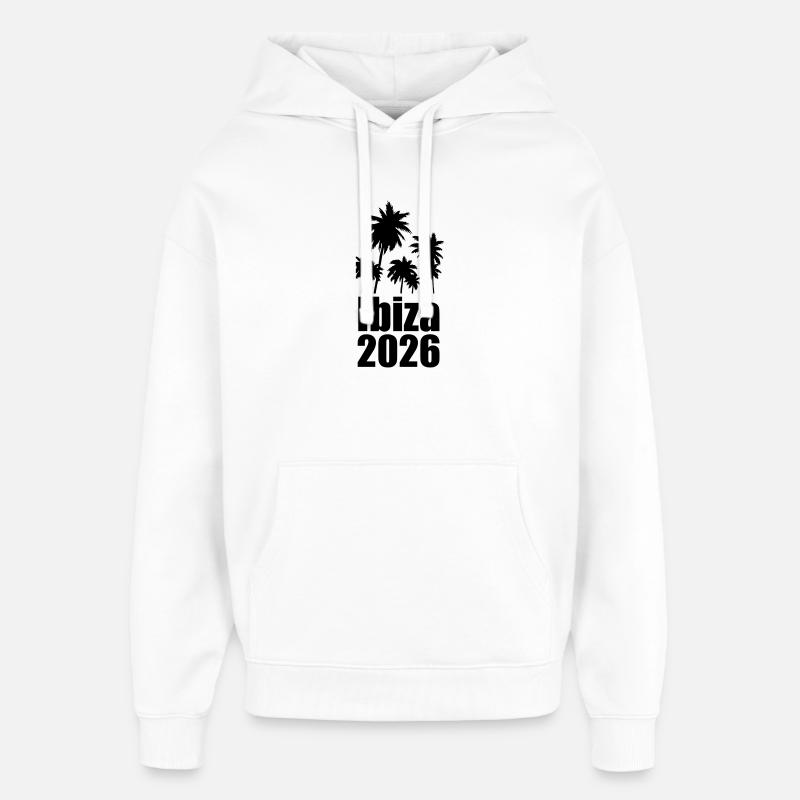 Ibiza 2026 - Sweat à capuche unisexe Stanley/Stella Oversized - blanc