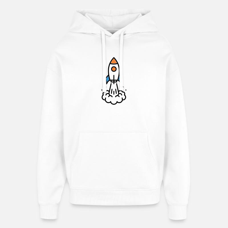 Comic spatial Rocket Launch - Sweat à capuche unisexe Stanley/Stella Oversized - blanc