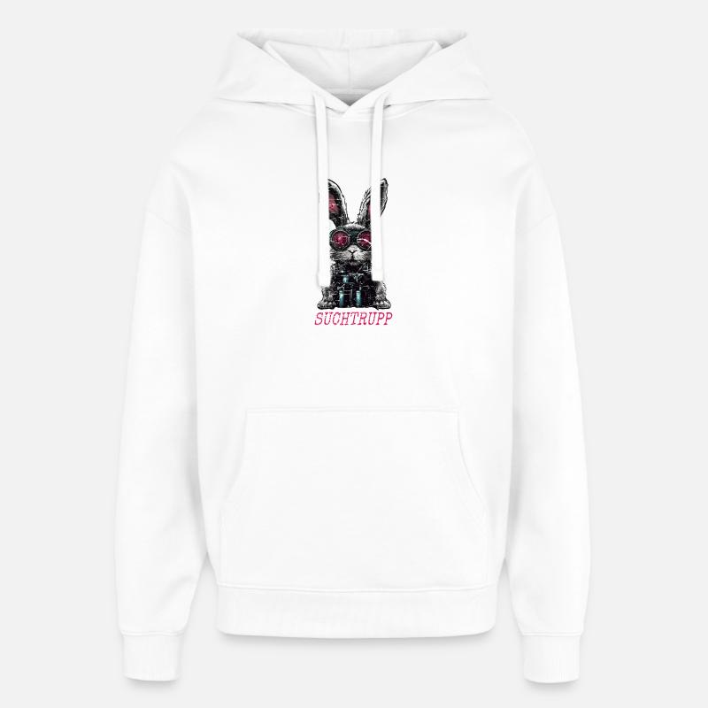 Easter Search Party Cool Easter Bunny - Oversized Unisex Hoodie by Stanley/Stella - white