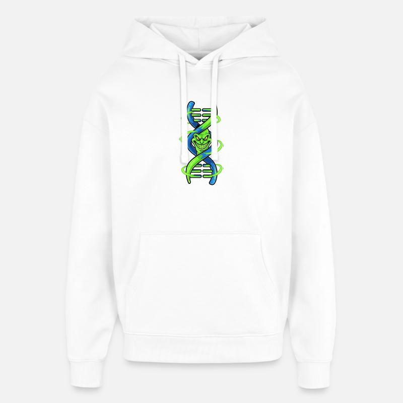 Double hélice à ADN démoniaque - Sweat à capuche unisexe Stanley/Stella Oversized - blanc