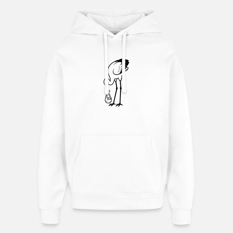 Bébé cigogne - Sweat à capuche unisexe Stanley/Stella Oversized - blanc