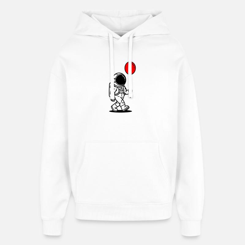 Astronaute avec ballon - Sweat à capuche unisexe Stanley/Stella Oversized - blanc