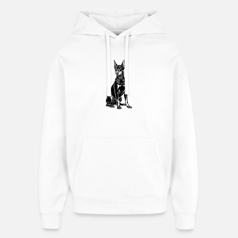 Assis par le doberman - Sweat à capuche unisexe Stanley/Stella Oversized - blanc