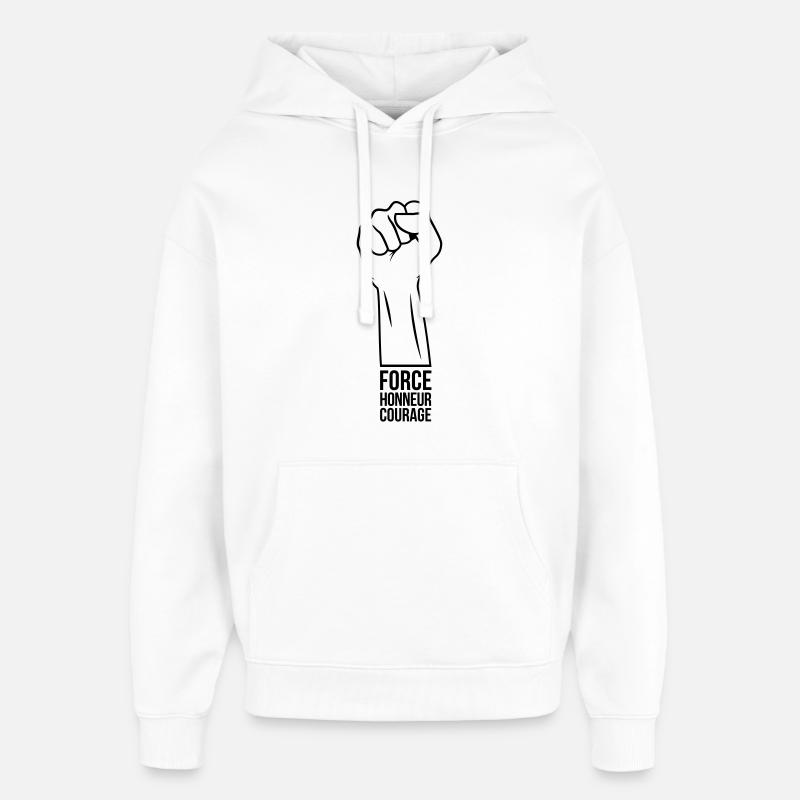 Force Honneur Courage - Sweat à capuche unisexe Stanley/Stella Oversized - blanc