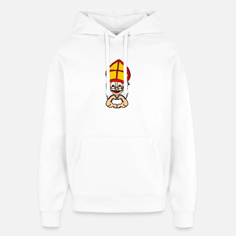 Sinterklaas mit Handgestenherz - Oversized Unisex Hoodie von Stanley/Stella - Weiß