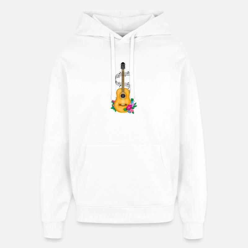 Guitare, mélomanes - Sweat à capuche unisexe Stanley/Stella Oversized - blanc