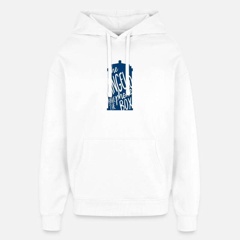 Les anges ont la cabine téléphonique - Sweat à capuche unisexe Stanley/Stella Oversized - blanc