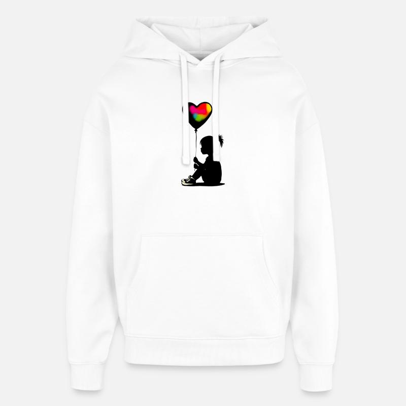Amour du cœur - Sweat à capuche unisexe Stanley/Stella Oversized - blanc
