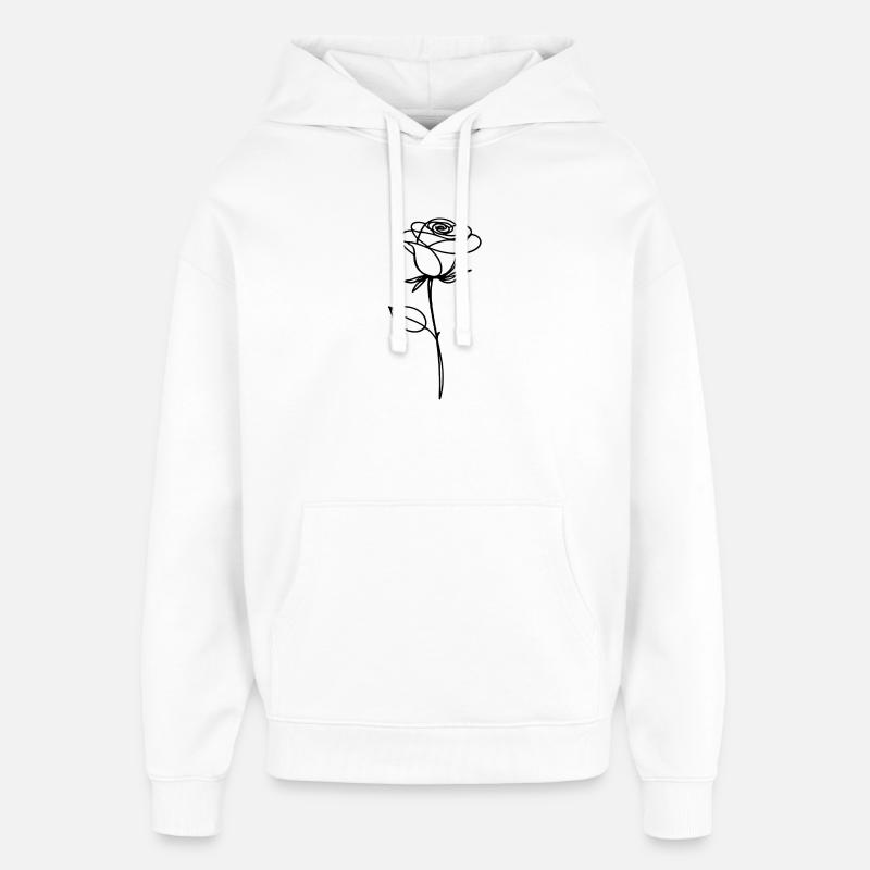 Rose à une ligne - Sweat à capuche unisexe Stanley/Stella Oversized - blanc