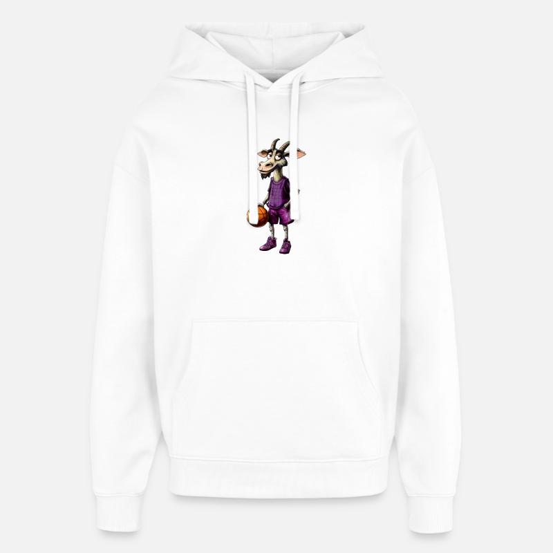 Chèvres Basket-ball / Basketteur Chèvre - Sweat à capuche unisexe Stanley/Stella Oversized - blanc