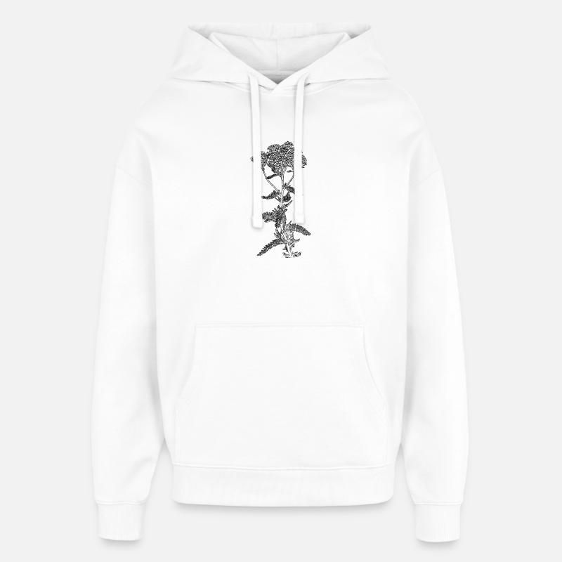 Illustration de fleur d’achillée millefeuille - Sweat à capuche unisexe Stanley/Stella Oversized - blanc