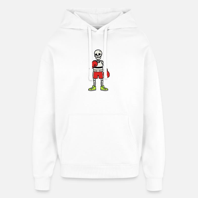 Boxeur squelette – Soirée de combat effrayant - Sweat à capuche unisexe Stanley/Stella Oversized - blanc
