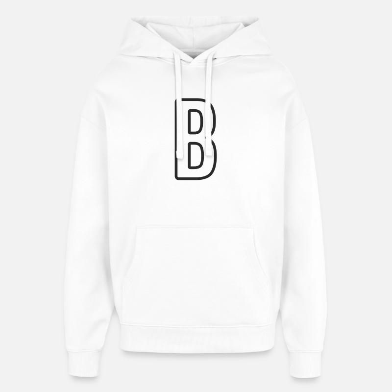 Buchstabe B Typodesign - Oversized Unisex Hoodie von Stanley/Stella - Weiß