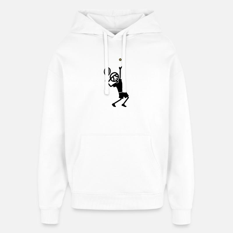 Position du Trophée Tennis Serve - Sweat à capuche unisexe Stanley/Stella Oversized - blanc