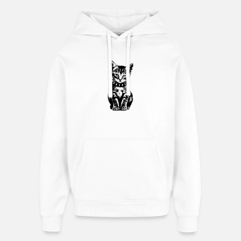 Punk Kitten - Sweat à capuche unisexe Stanley/Stella Oversized - blanc