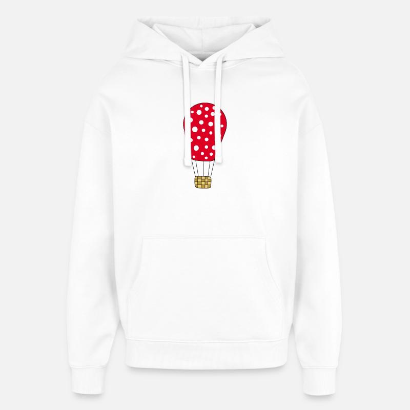 Montgolfière rouge - Sweat à capuche unisexe Stanley/Stella Oversized - blanc