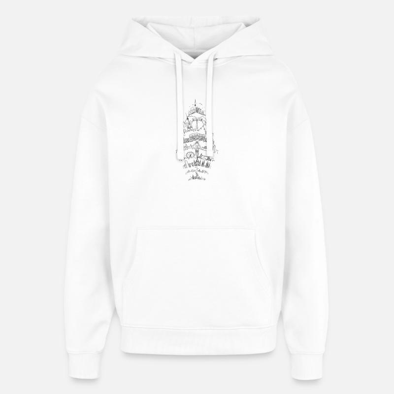Voyage au tour du monde. - Sweat à capuche unisexe Stanley/Stella Oversized - blanc