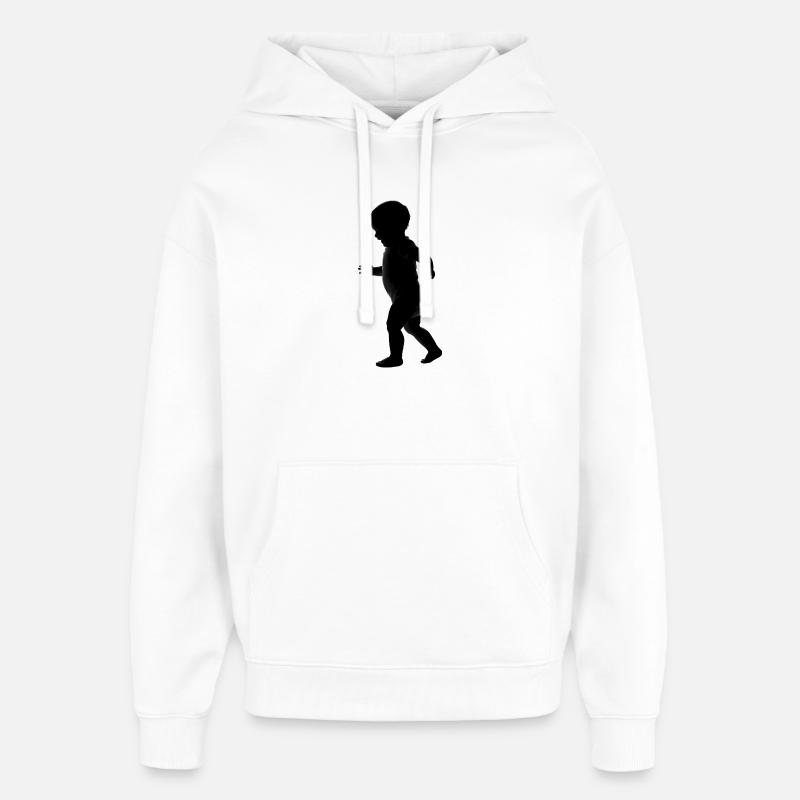 Bébé - Logo Cool Silhouette - Sweat à capuche unisexe Stanley/Stella Oversized - blanc
