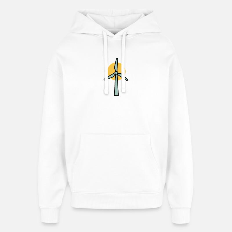 Éolienne | Déclaration sur l’énergie renouvelable - Sweat à capuche unisexe Stanley/Stella Oversized - blanc