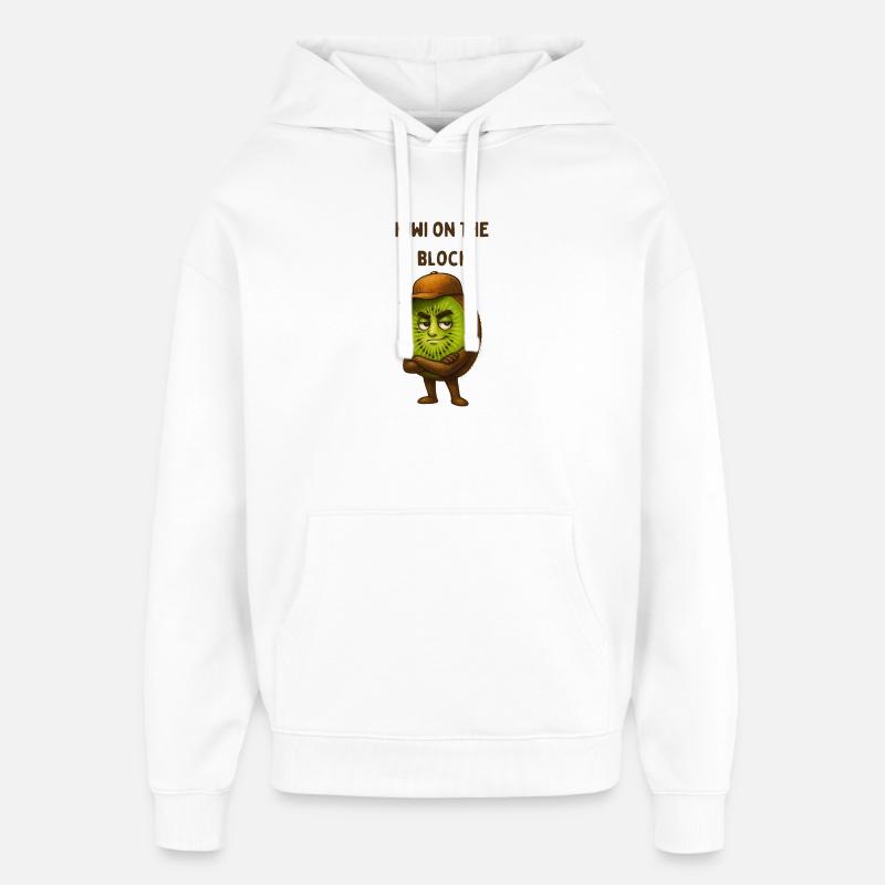 Kiwi du bloc - Sweat à capuche unisexe Stanley/Stella Oversized - blanc