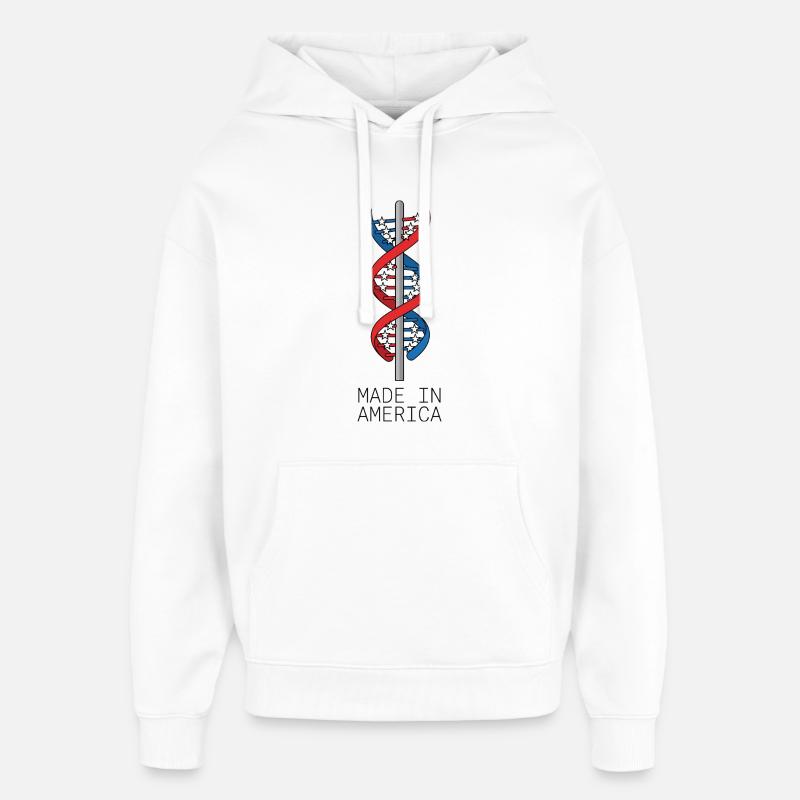 Drapeau ADN Made In America - Sweat à capuche unisexe Stanley/Stella Oversized - blanc