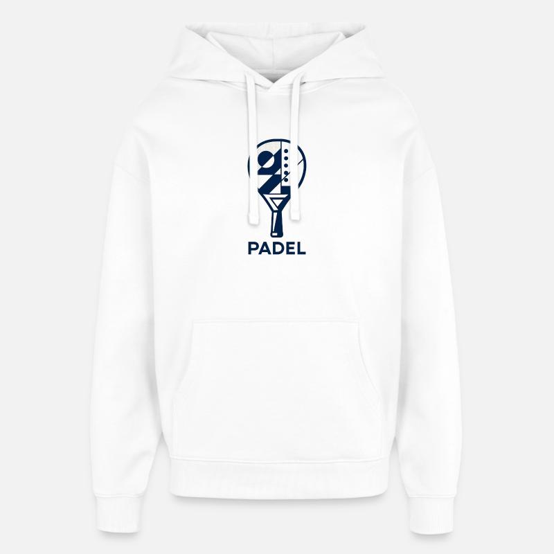 Padel - Sport de Raquette - Sweat à capuche unisexe Stanley/Stella Oversized - blanc