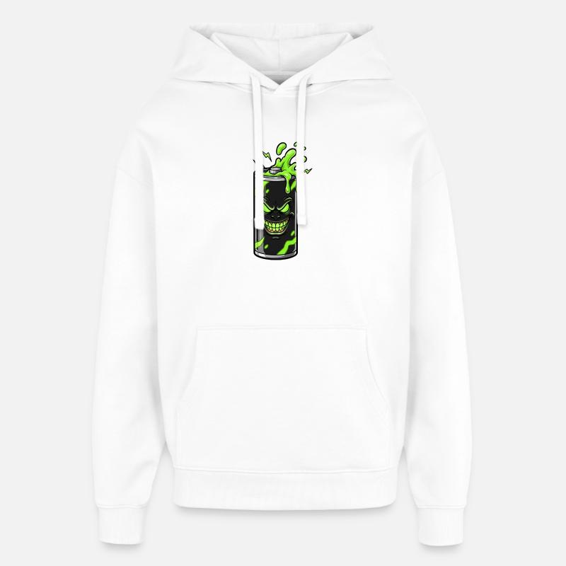 Slime de la batterie verte Grim - Sweat à capuche unisexe Stanley/Stella Oversized - blanc