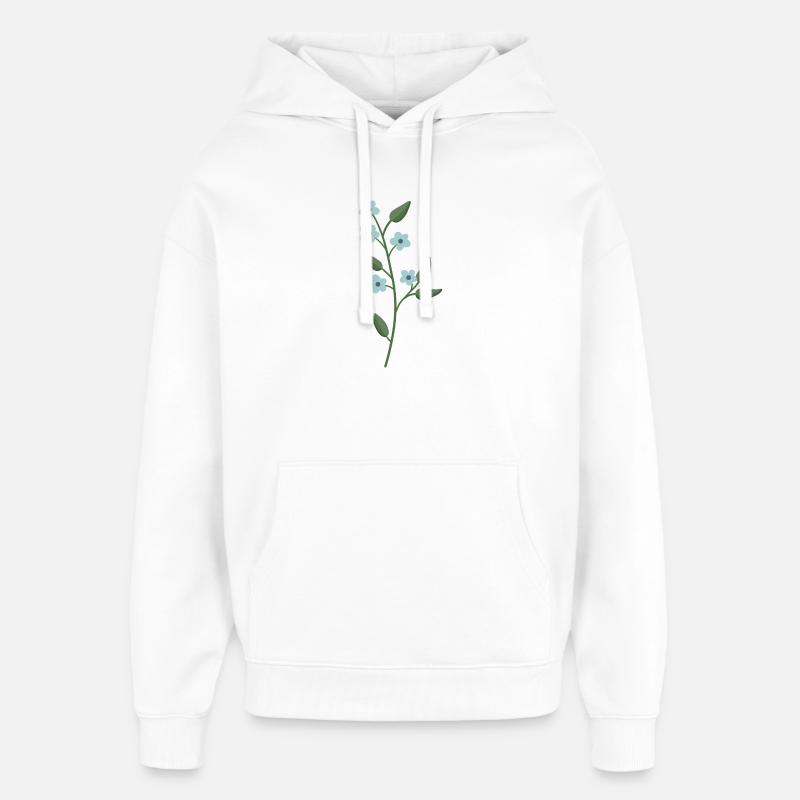 Fleur bleu clair - Sweat à capuche unisexe Stanley/Stella Oversized - blanc