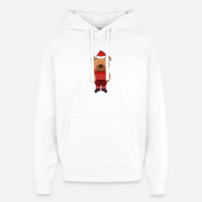 Père Noël doux ours - Sweat à capuche unisexe Stanley/Stella Oversized - blanc