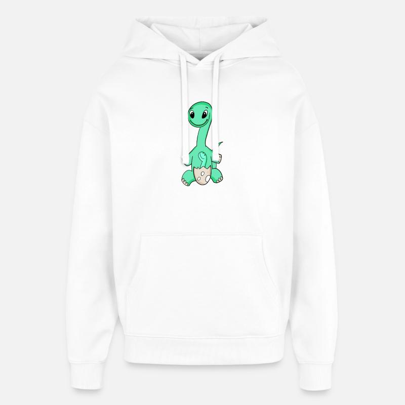 Dinosaure avec bébé dinosaure - Dino - Sweat à capuche unisexe Stanley/Stella Oversized - blanc