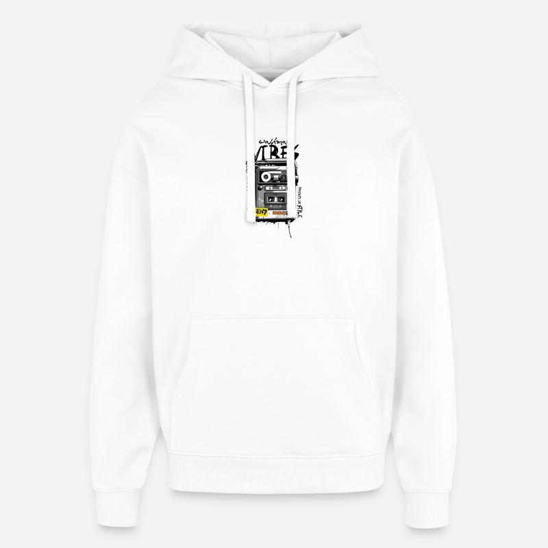Graffiti de cassette rétro - Sweat à capuche unisexe Stanley/Stella Oversized - blanc