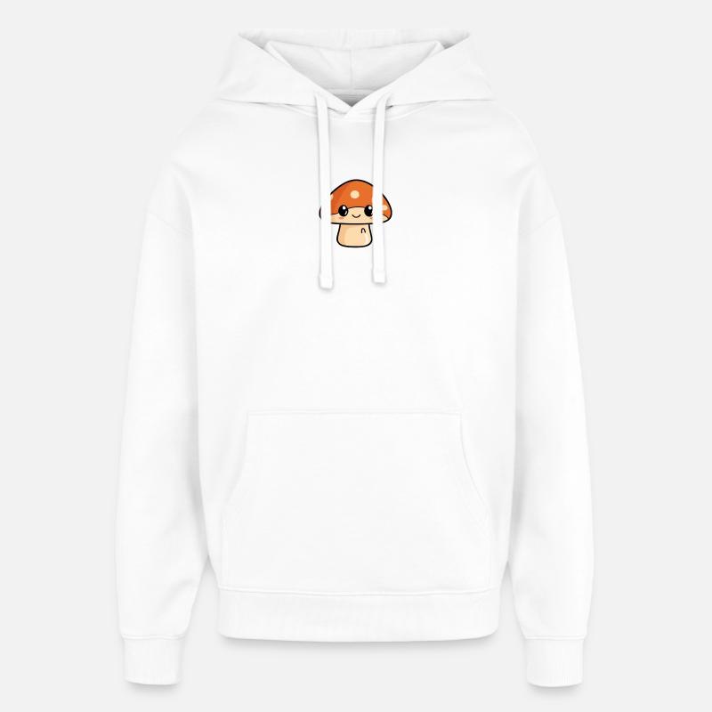 Dessin animé d’un ami champignon câlin - Sweat à capuche unisexe Stanley/Stella Oversized - blanc