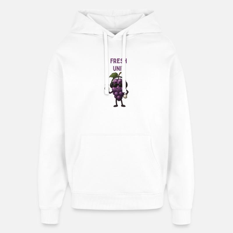 FRESH UNIT Traube mit Kopfhörern - Oversized Unisex Hoodie von Stanley/Stella - Weiß