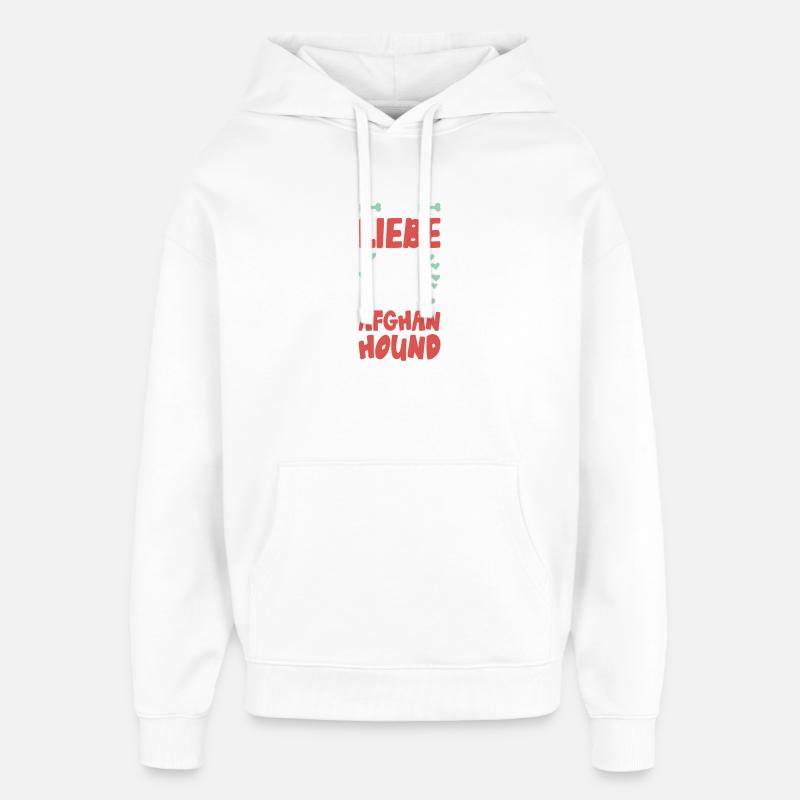 J’adore Afghan Hound - Sweat à capuche unisexe Stanley/Stella Oversized - blanc