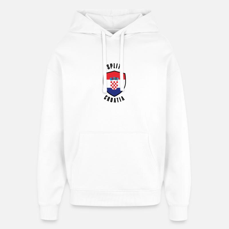 Split Croatia Shield - Oversized Unisex Hoodie by Stanley/Stella - white