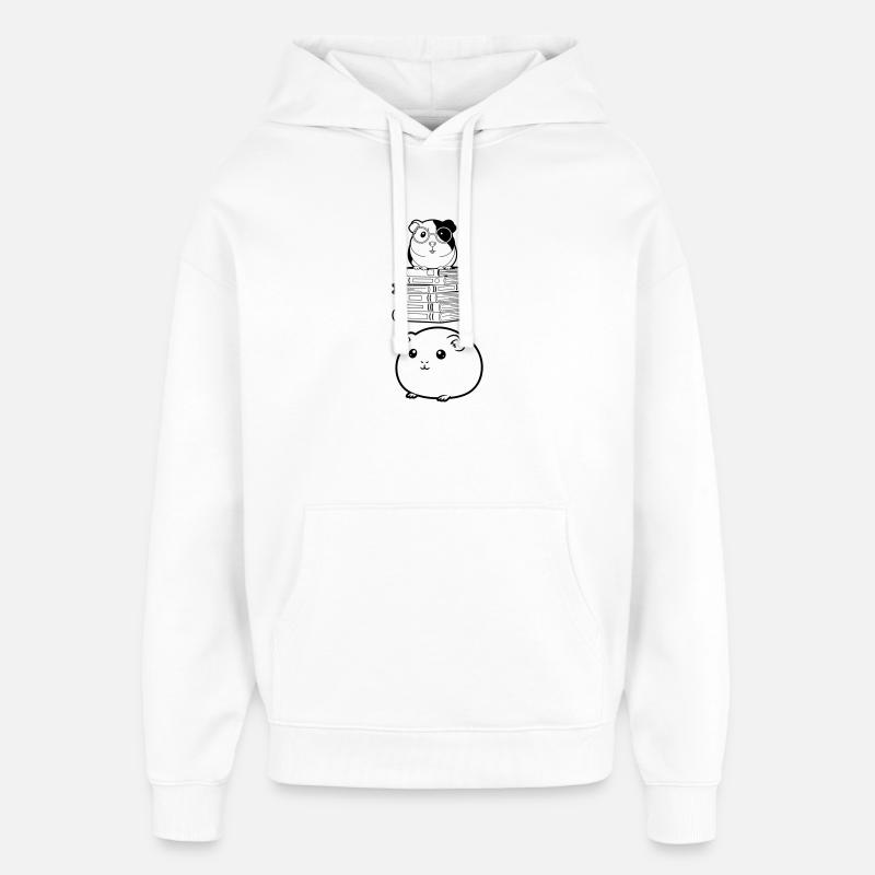 Nerd des livres cochons d’Inde, - Sweat à capuche unisexe Stanley/Stella Oversized - blanc
