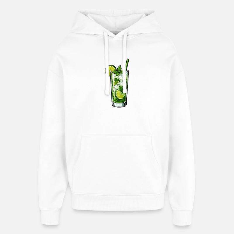Mint Lime Mojito Illustration - Oversized Unisex Hoodie by Stanley/Stella - white