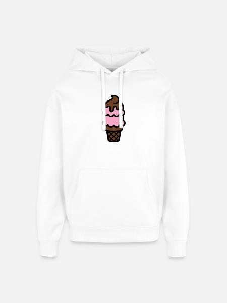 Eiswaffel Eiscreme Icon - Oversized Unisex Hoodie by Stanley/Stella - white